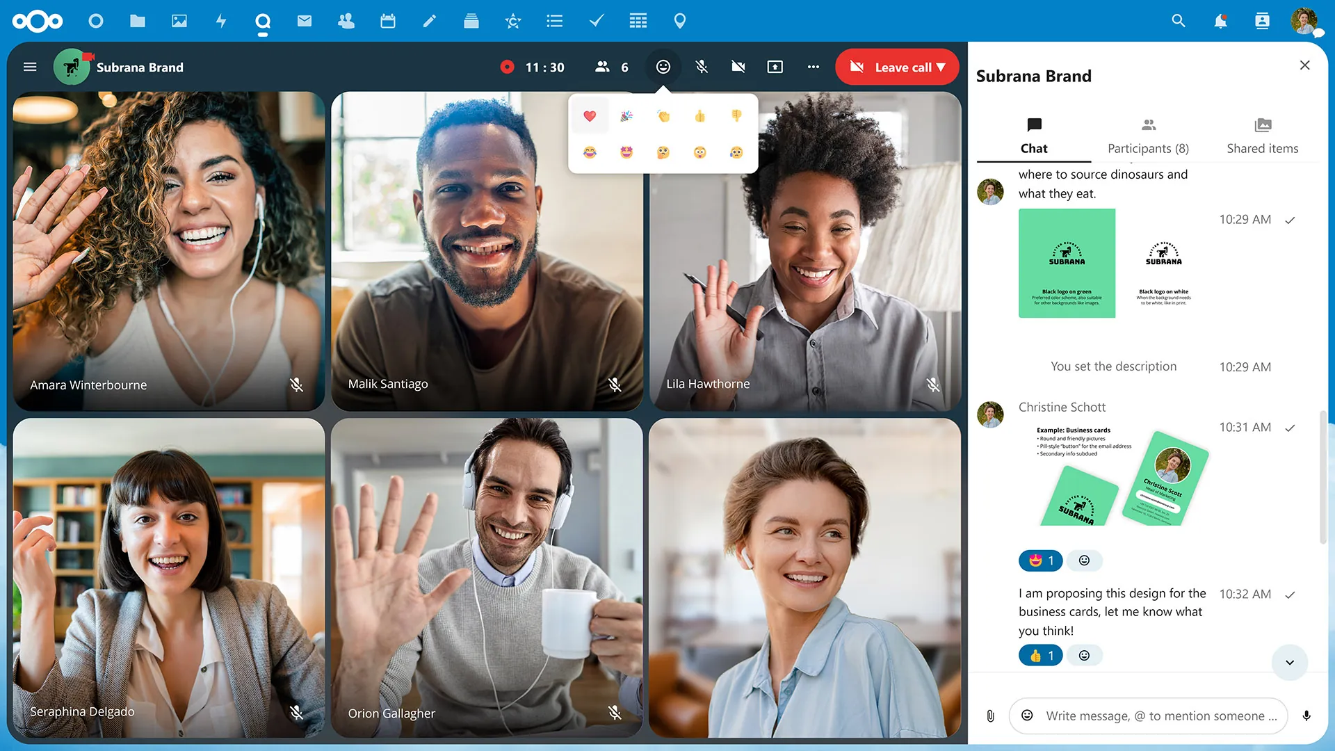 Screenshot of app Nextcloud Talk